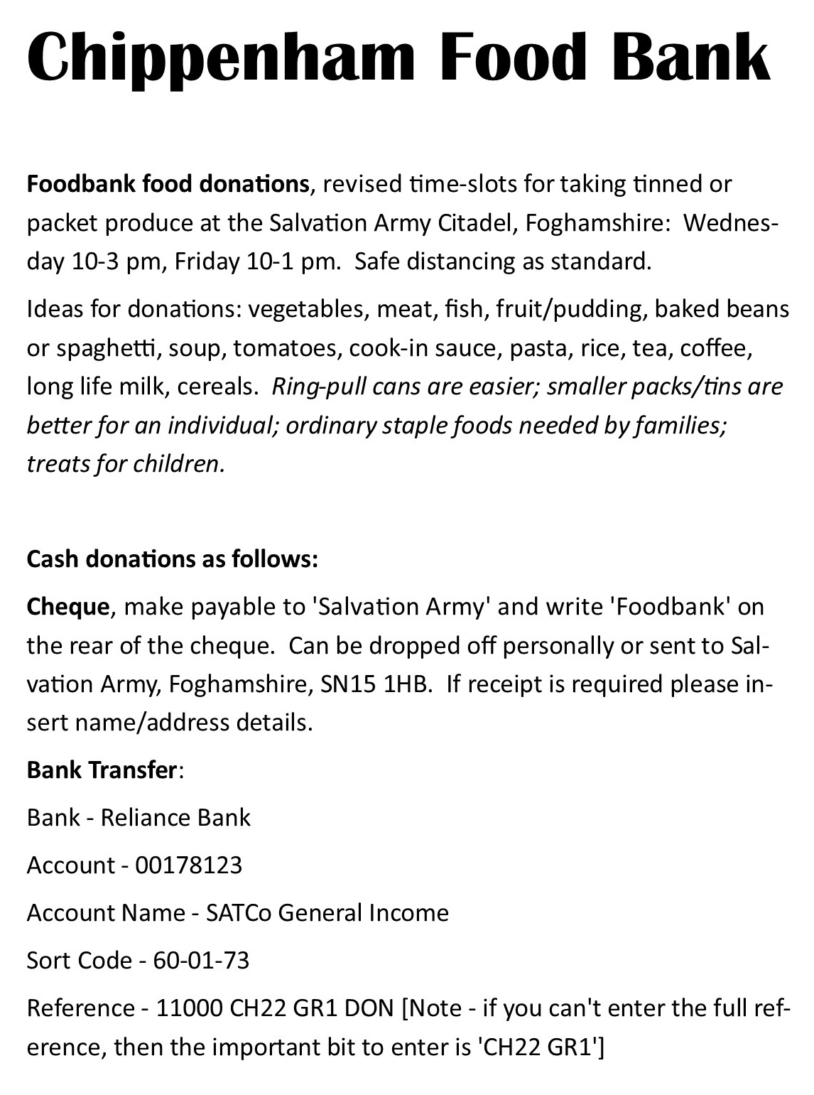 013 Chippenham Food Bank poste